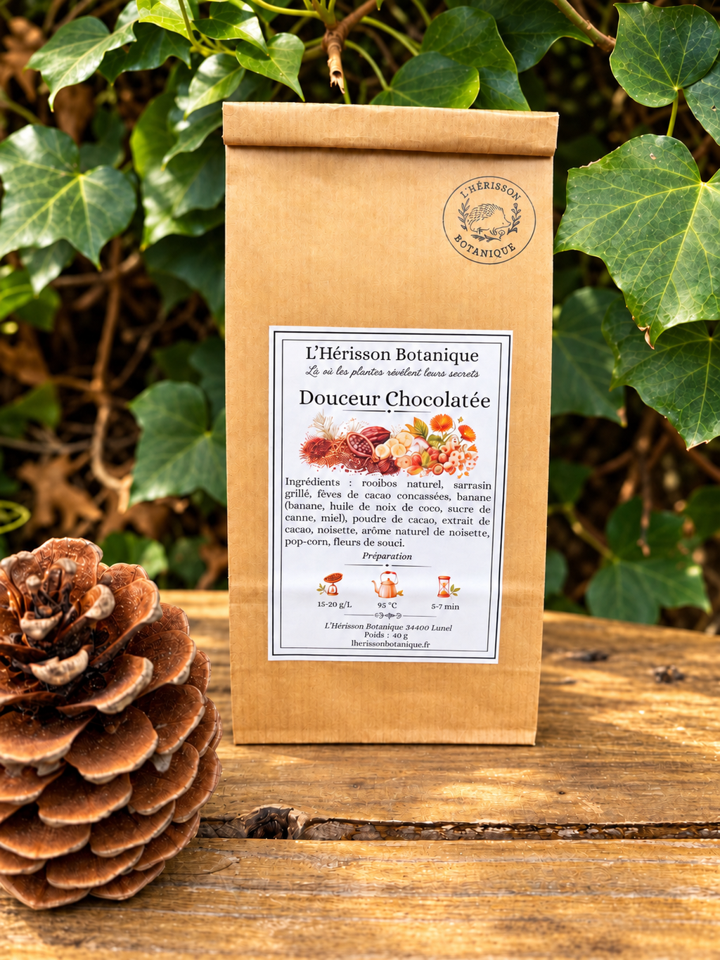 Douceur Chocolatée – Rooibos Cacao, Noisette & Sarrasin grillé -40g