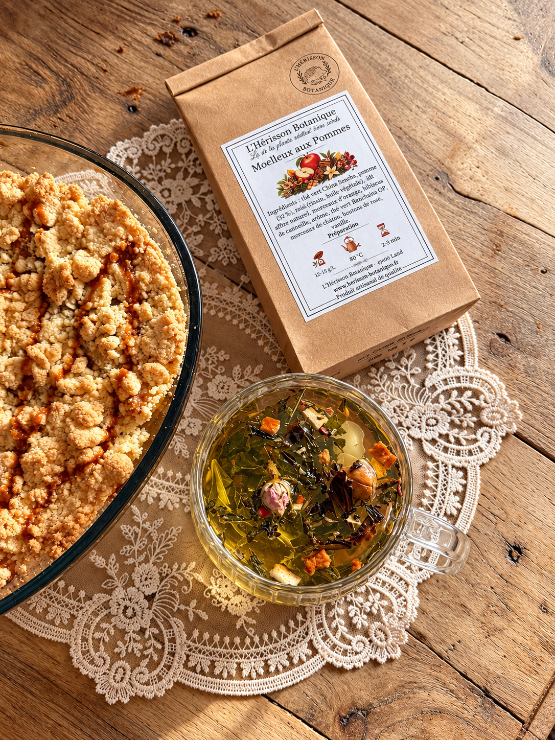 Moelleux aux Pommes – Thé vert gourmand aux notes de pomme, cannelle & vanille -40 g