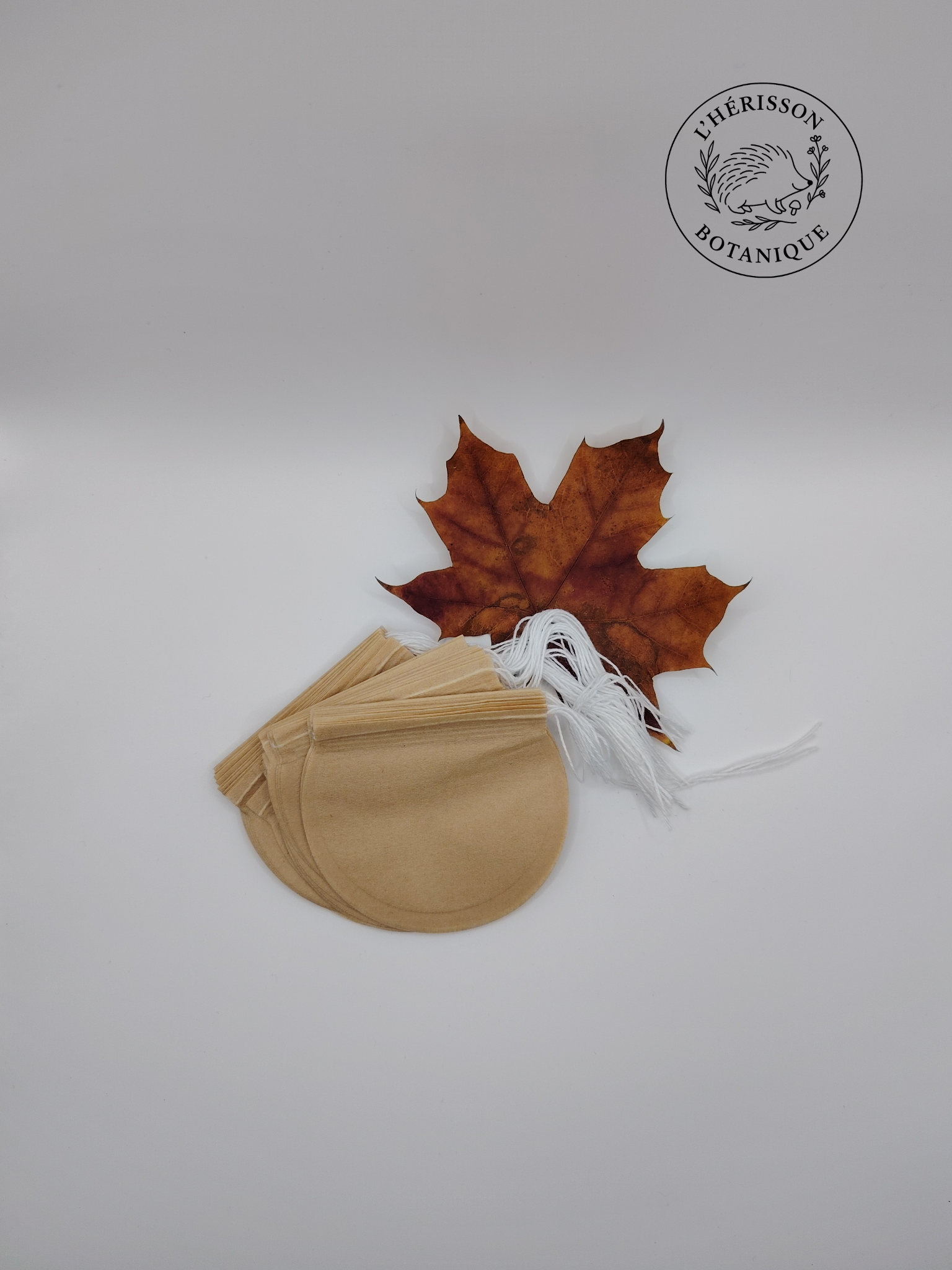 Sachets de Thé Bio-dégradables ( rond )  avec Cordon de Serrage
