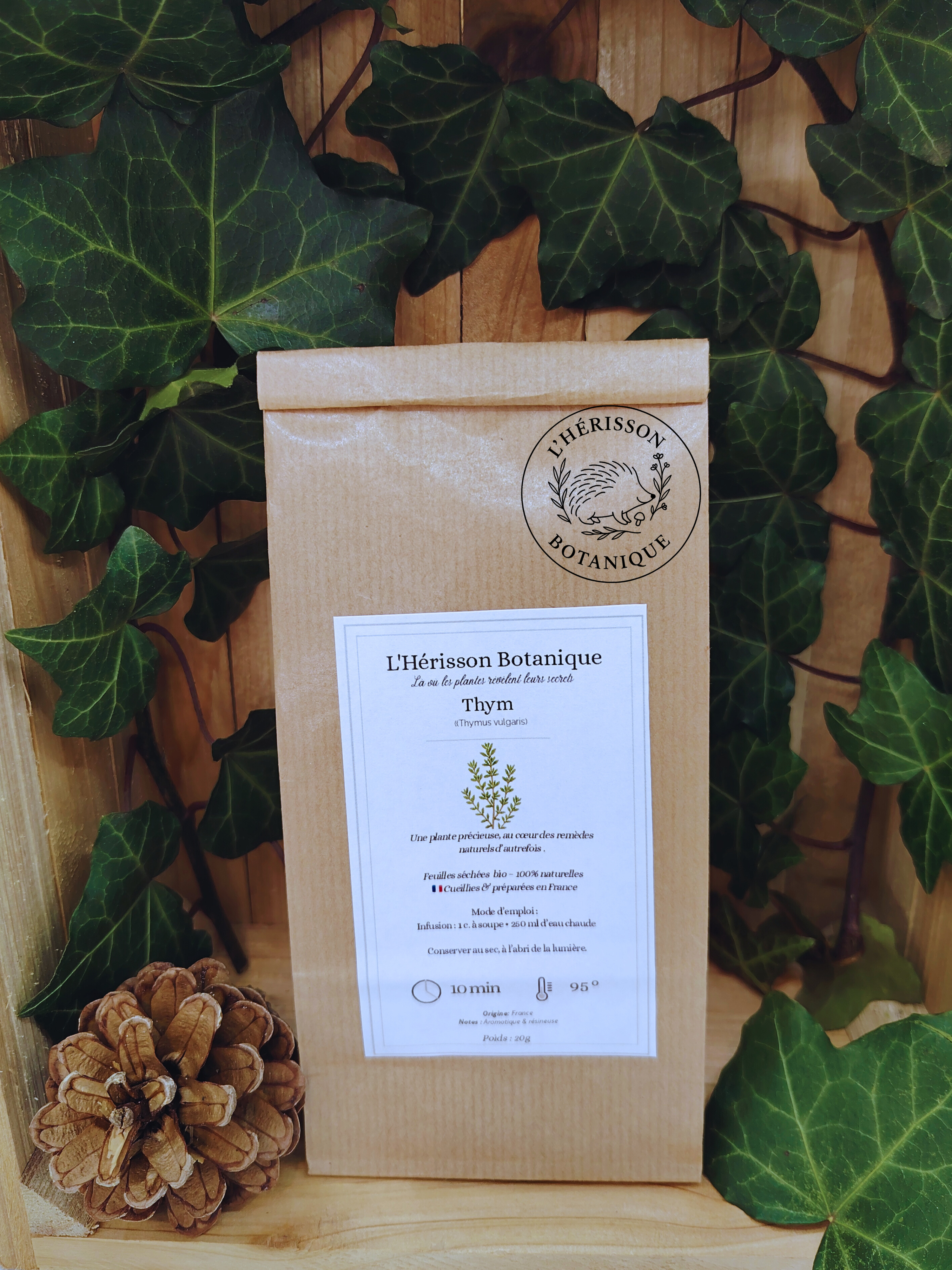 THYM ( Thymus vulgaris) feuilles origine France bio 30 g  ( Origine France )