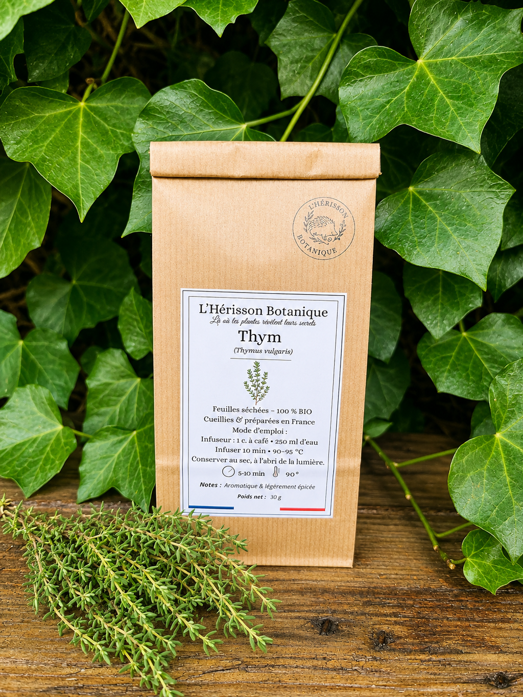 THYM ( Thymus vulgaris) feuilles origine France 30 g  ( Origine France )